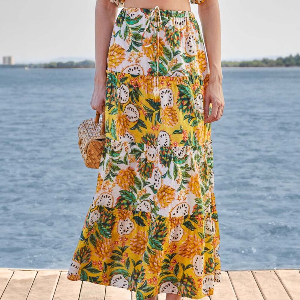 FARM Rio Biriba Mix Maxi Skirt NWT